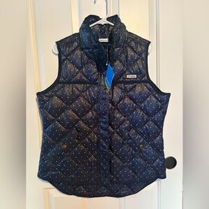 Columbia Navy Polka Dot Vest Size Large
